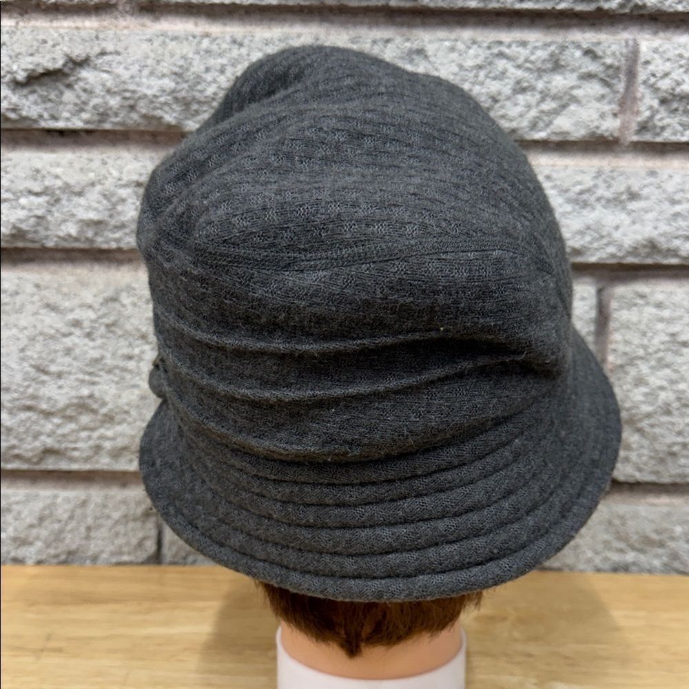 Elegant Dark Gray Bucket Hat with Button - Picture 3 of 5